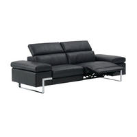 2-SITZER Sofa Opera Echtleder mit 1 x Relaxfunktion Schwarz - Schwarz, Leder/Metall (195/75/109cm)