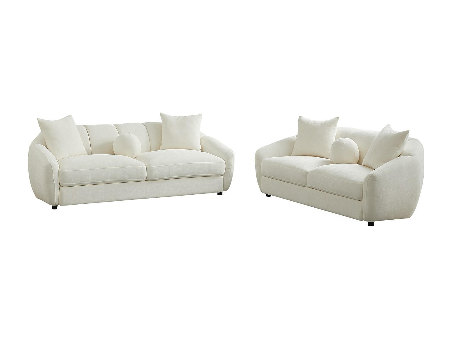 Vente-Unique Couchgarnitur Weiß 216x78x96 cm