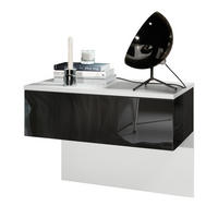 NACHTTISCH Sleep Fronten in Schwarz Hochglanz - Schwarz Hochglanz, Holzwerkstoff (60/46/35cm) - Vladon