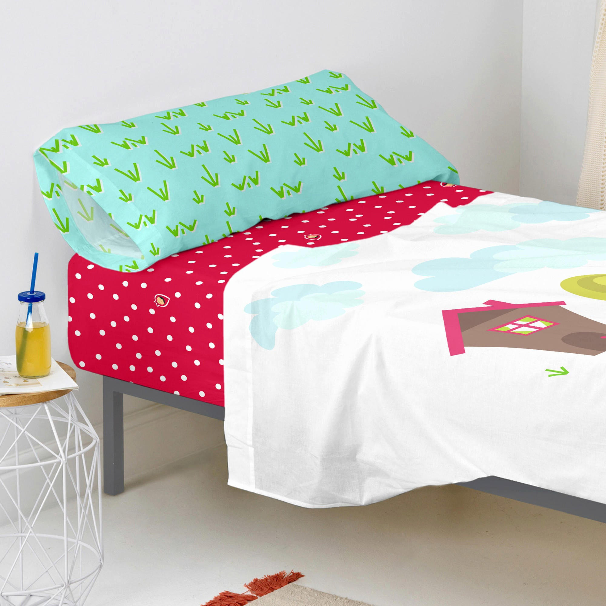 SPANNBETTTUCH grandma 105x200x32 cm mehrfarbig - Multicolor, Textil (105/200cm) - Happy Friday