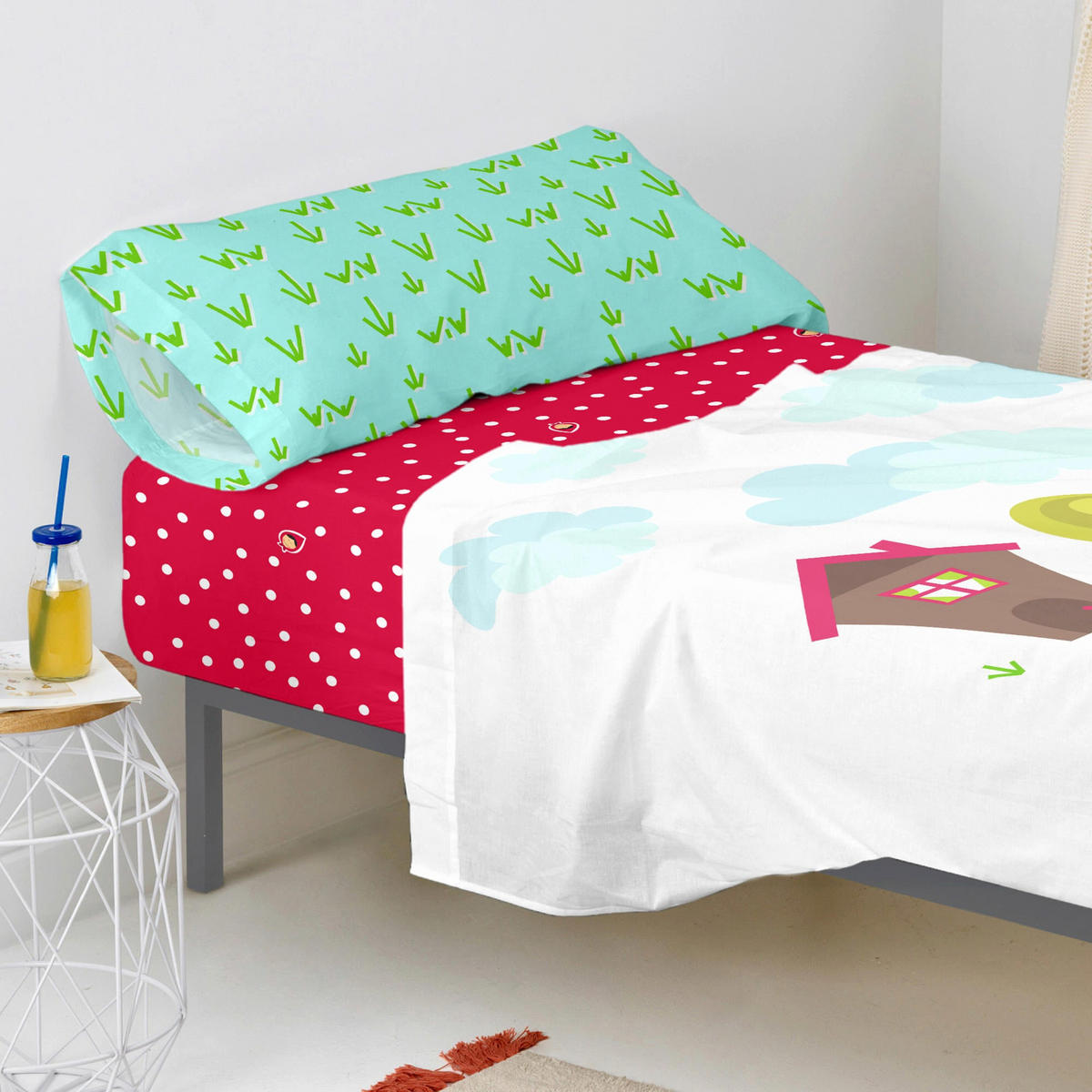 SPANNBETTTUCH grandma 105x200x32 cm mehrfarbig - Multicolor, Textil (105/200cm) - Happy Friday