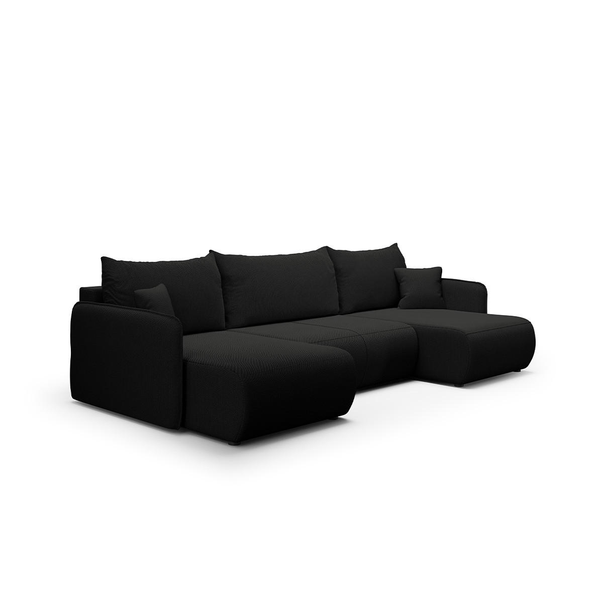 PANORAMASOFA Claudio 5 Sitzplätze Schwarz - Schwarz, Holz (290/86/148cm) - Petits-meubles