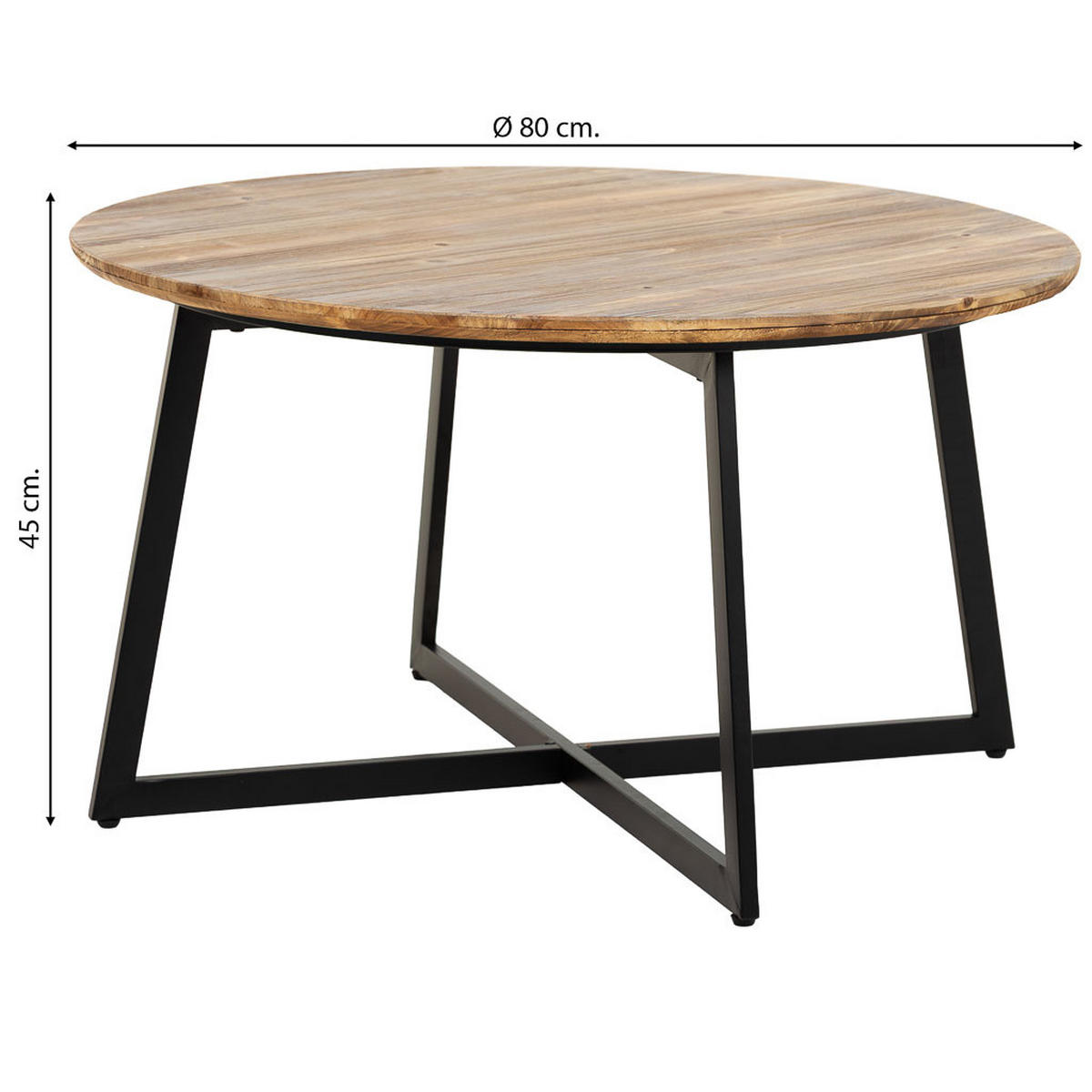 TISCH aus Metall und Holz, 80x45cm - Braun, Holz (80/80/45cm) - Wanderlust