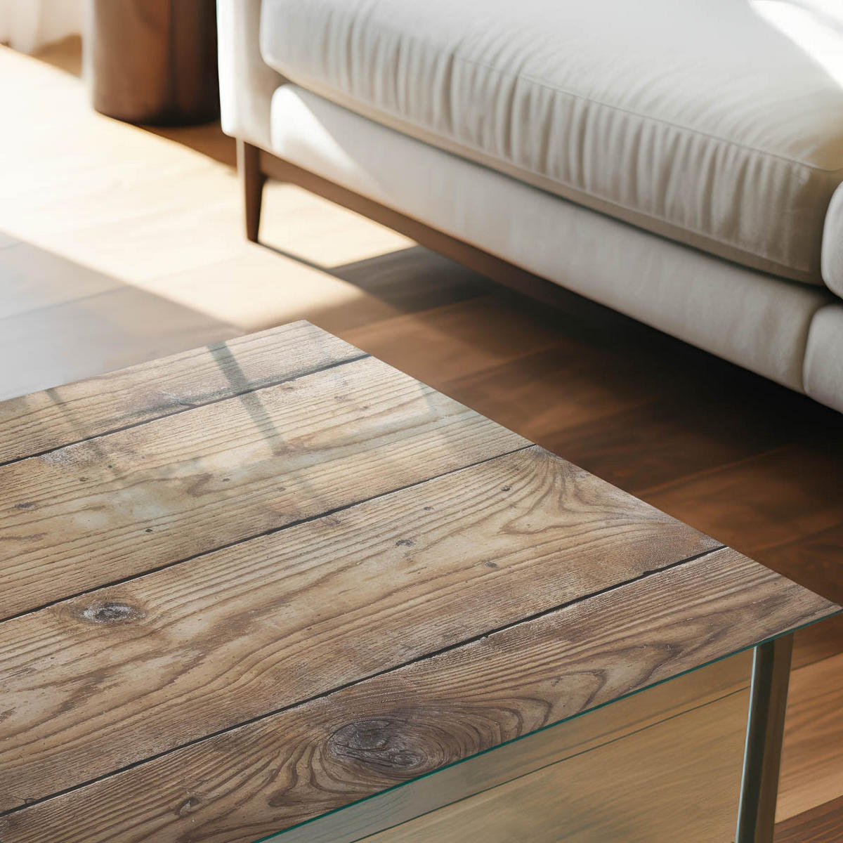 GLASPLATTE 80x60 cm – Holzstruktur - Braun, Glas (0.4/80/60cm) - ArtPrintCave