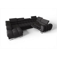 WOHNLANDSCHAFT Bastien Relax - Dunkelgrau, Holzwerkstoff/Textil (198/95/350cm) - Fun Möbel