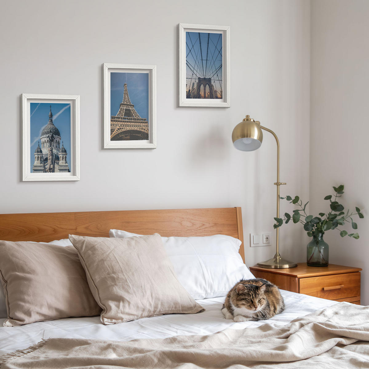 WANDBILDER 3er-Set - 20x30 cm Weißer Rahmen - Ansichten von Gebäuden aus Städten auf der ganzen Welt - Weiß, Kunststoff (20/30cm) - ArtPrintCave