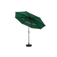 SONNENSCHIRM rund 305 cm in Dunkelgrün mit Kurbel und Neigefunktion - Dunkelgrün, Metall (294/294cm) - BEAOK