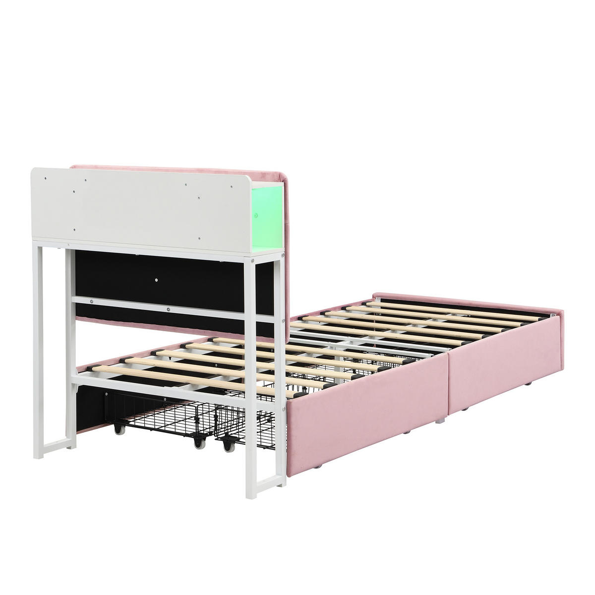 KINDERBETT 90/200 cm Rosa - Pink, Textil
