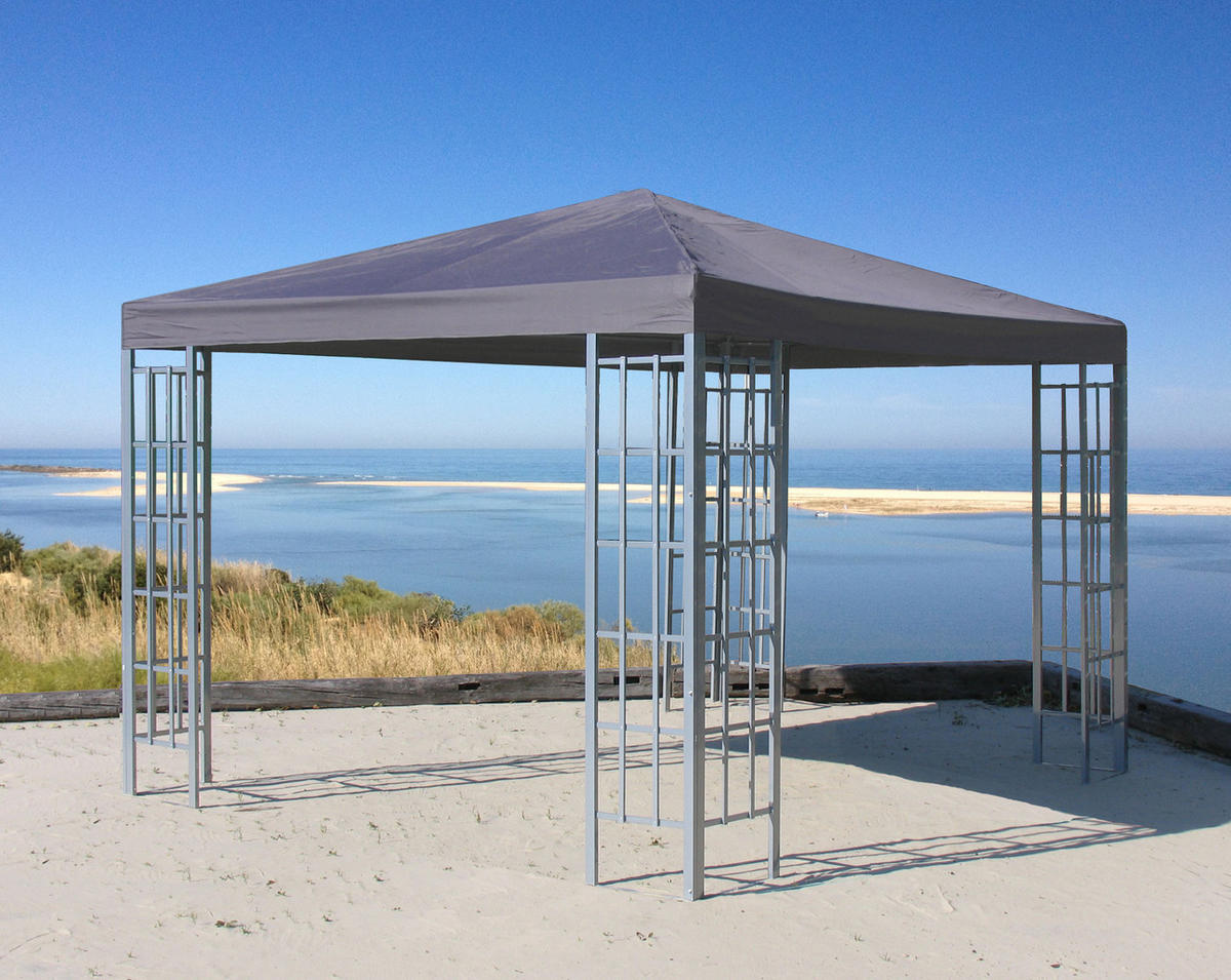 RANKPAVILLON 3x3m Anthrazit - Grau, Metall (300/256/300cm) - QUICK STAR