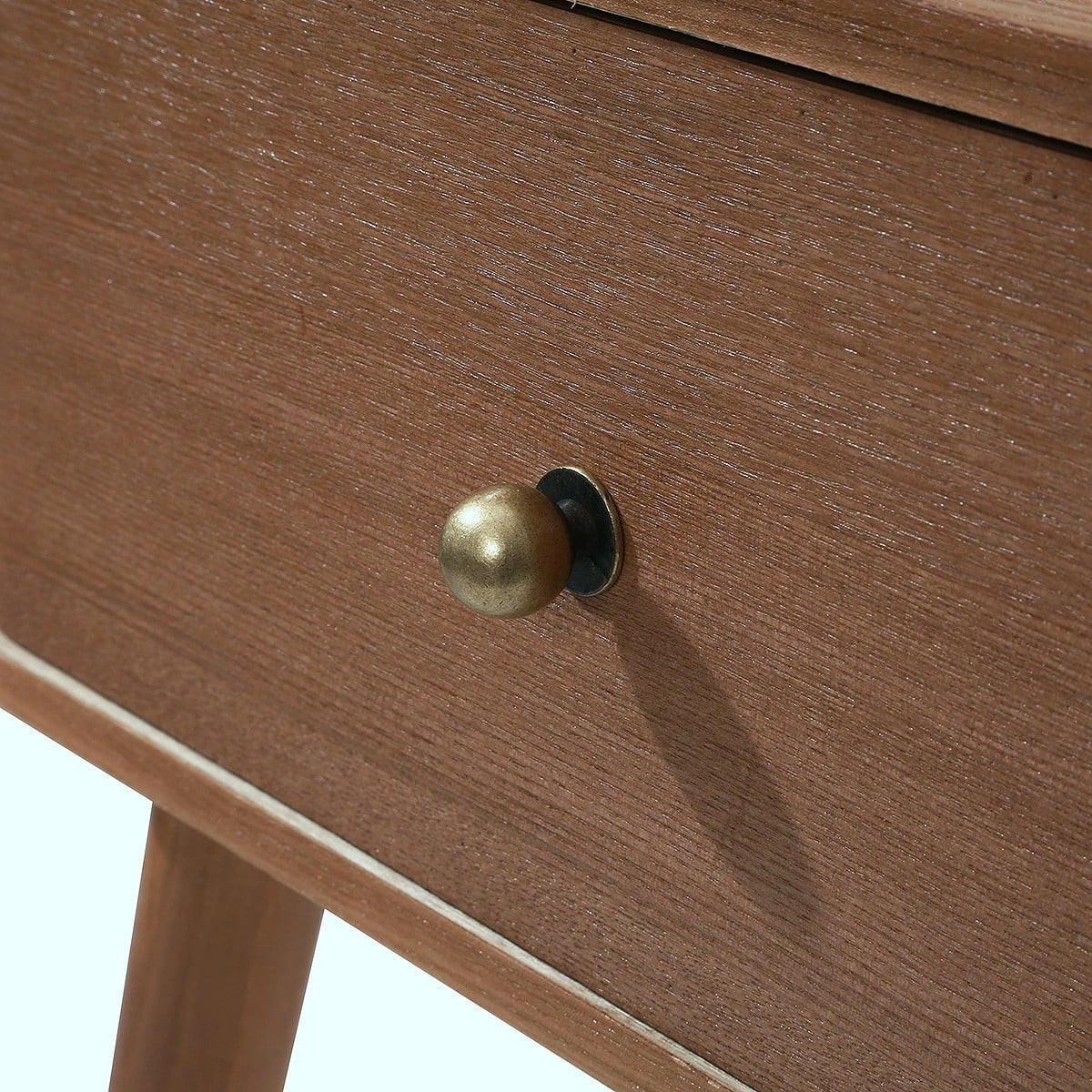 NACHTTISCH 1 Schublade mit abgerundeten Fronten B42 cm - KARL - Eschefarben, Holzwerkstoff (35/58/43.5cm) - Calicosy