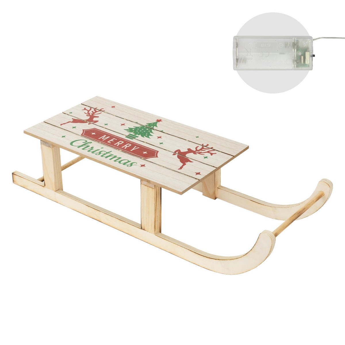 WEIHNACHT Schlitten - Braun, Holz (21/13.5/60cm) - ECD-Germany