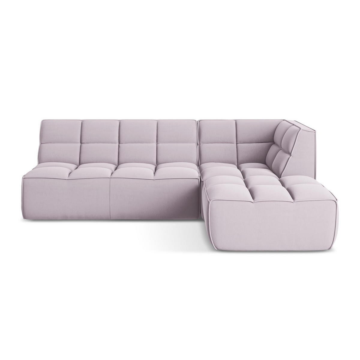 ECKSOFA Beidseitig Samt Stoff Violett - Lila/Flieder, Kunststoff/Textil (258/178cm) - LaMiaSofa