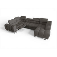 WOHNLANDSCHAFT Bastien Relax - Dunkelgrau, Holzwerkstoff/Textil (350/95/198cm) - Fun Möbel