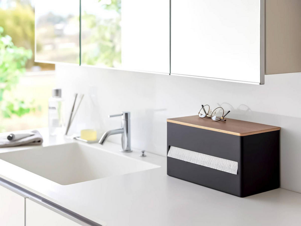 KÜCHENROLLENHALTER Rin schwarz 16/31/17 cm - Schwarz, Metall (31/17/16cm) - Yamazaki