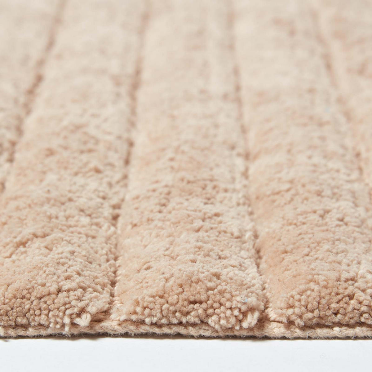 BADLÄUFER gerippt 50/100 cm, Baumwolle - Beige, Textil (50/100cm) - Homescapes