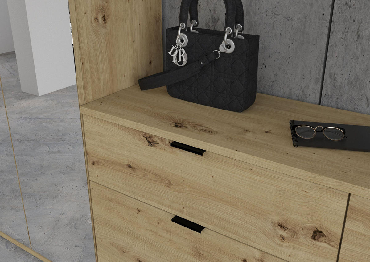GARDEROBENKOMBINATION 4tlg. Projekt X Garderobe in Artisan Eiche Nachbildung B/H/T: 273x193x34 cm - Eiche Artisan, Holzwerkstoff (273/193/34cm)