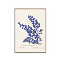 POSTER mit Rahmen Wild Apple - Botanical Fern III Blue - Blau/Eichefarben, Holz/Papier (50/70cm) - Poster&Frame