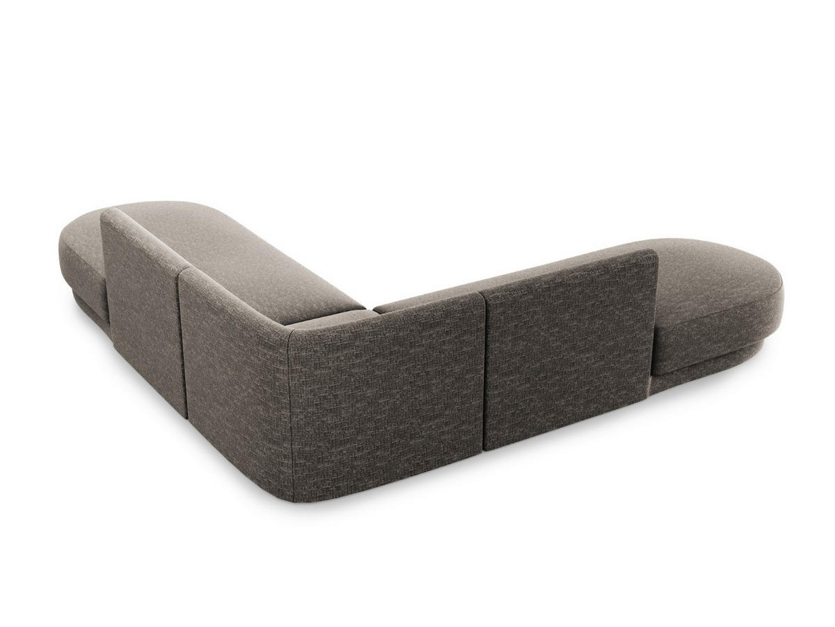 WENDBARES-ECKSOFA Miley aus Chenille-Stoff grau 5 Sitzplätze - Grau, Textil (248/248cm) - Micadoni