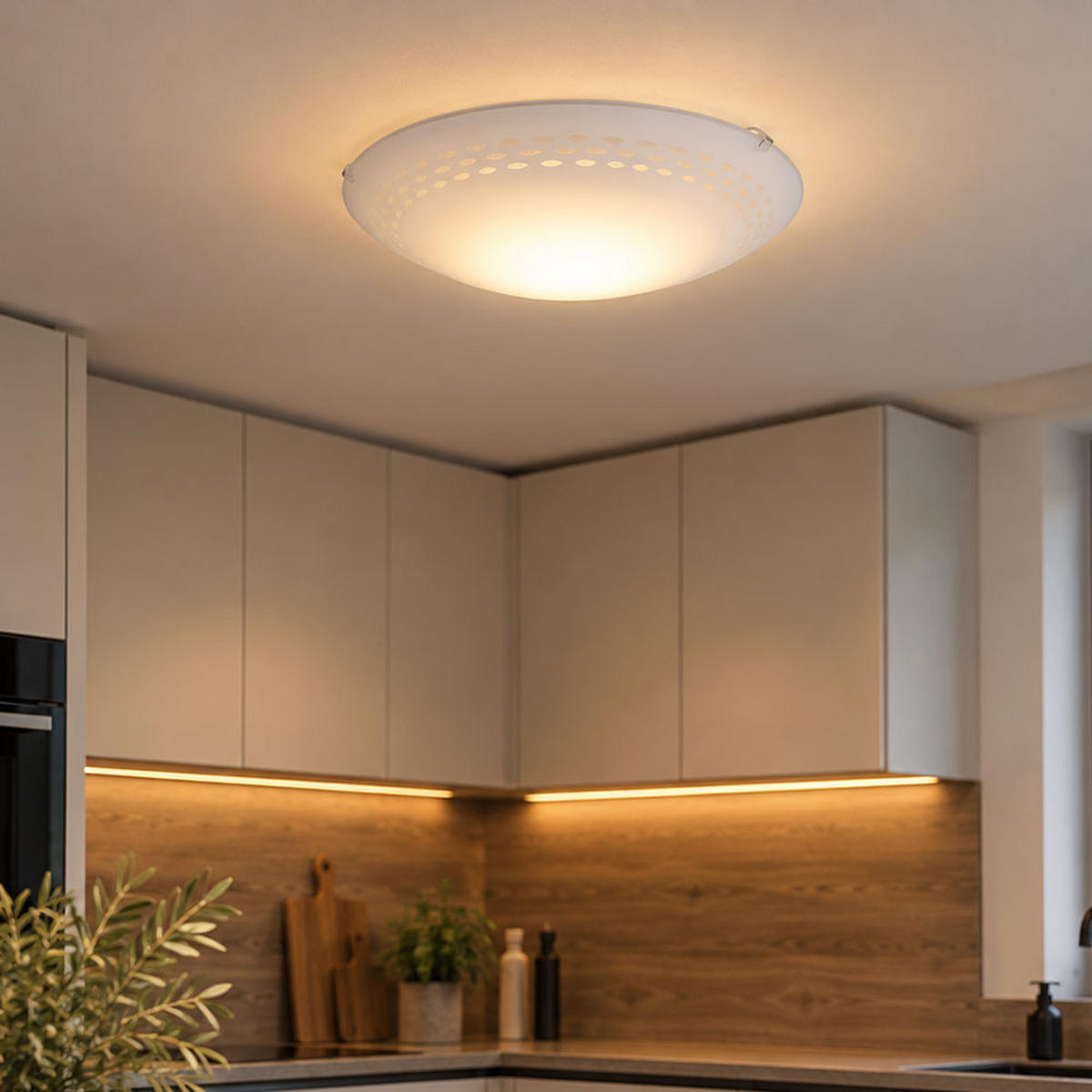 LED DECKENLEUCHTE TWISTER Weiß Glas satiniert - Weiß, Glas (39.5/39.5/10cm)