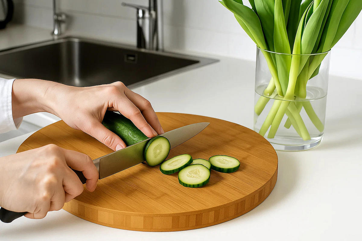 SCHNEIDEBRETT - Bambus - ø 40 cm - Braun, Keramik (2/2/40cm) - Cookinglife