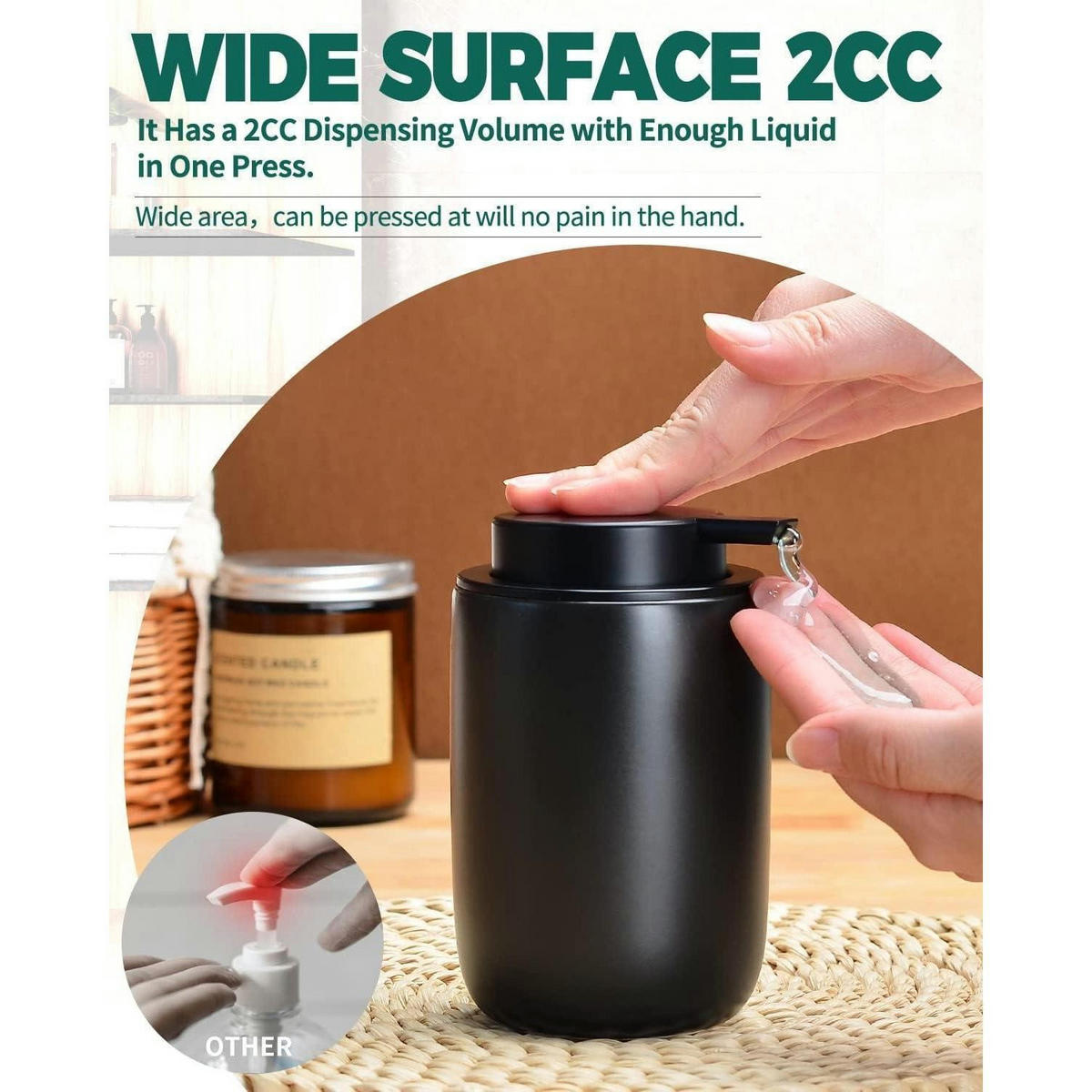 SEIFENSPENDER Keramik Matt Schwarz 350ml - Schwarz, Keramik (8/14/8cm)