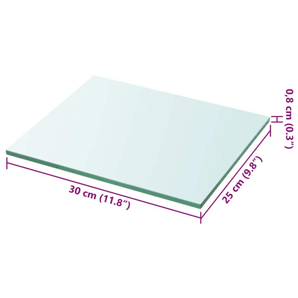 REGALBODEN Glas Transparent 30/25 Cm - Transparent, Glas (25/0.8/30cm) - vidaXL