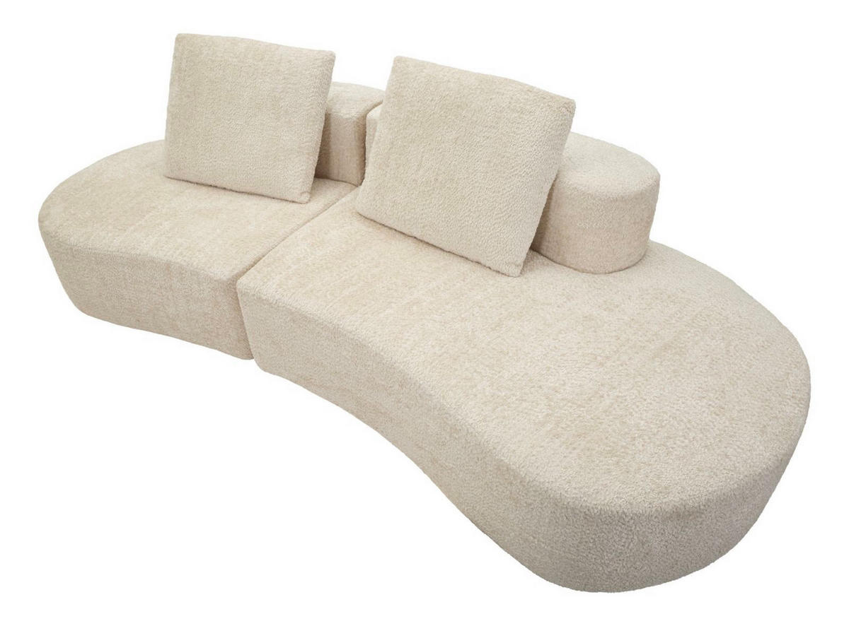 3-SITZER Sofa Bouclé Island - Beige - Beige, Kunststoff/Textil (92/78/238cm) - Pasmara