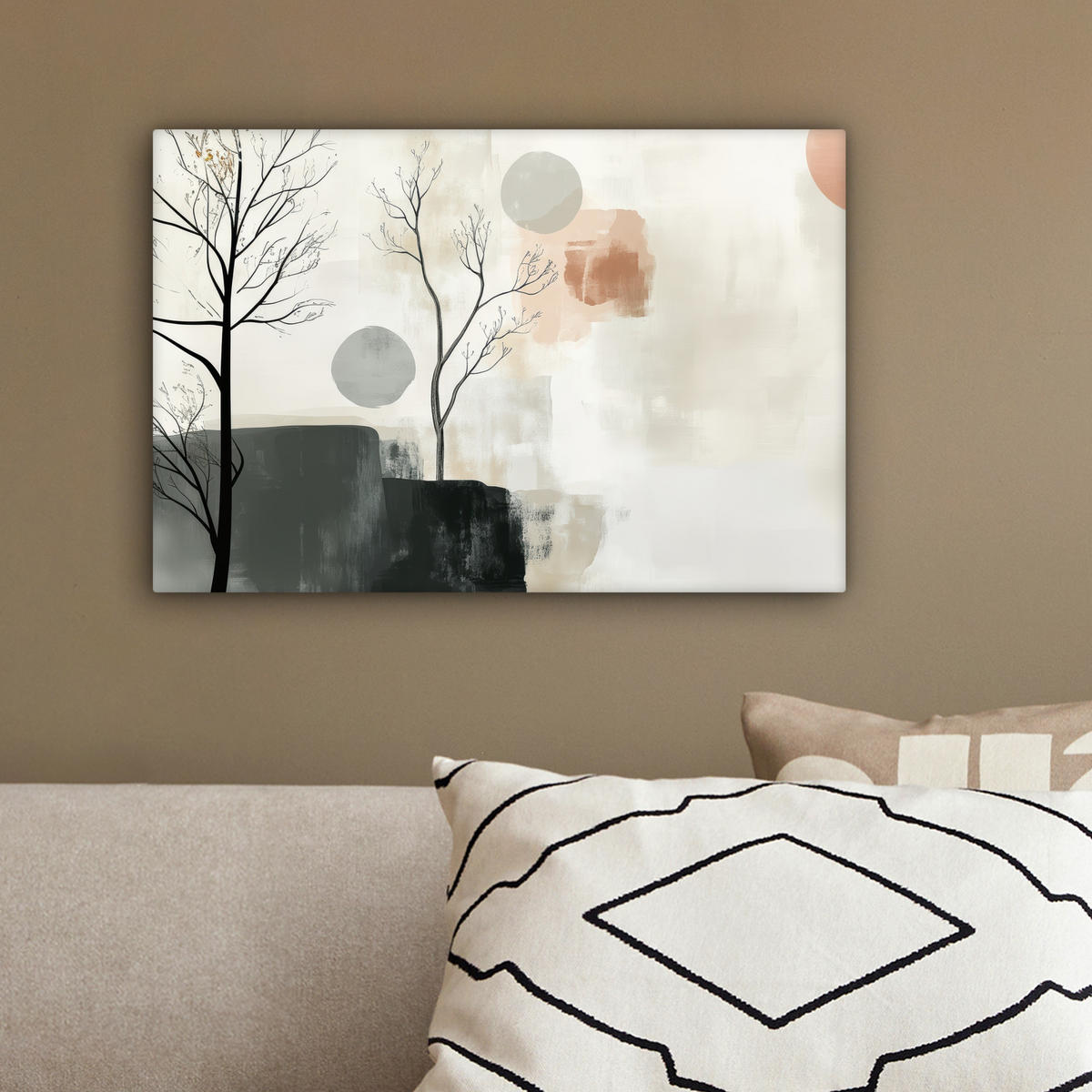 LEINWANDBILD Wabi sabi - Beige - Pflanze 30x20 cm - Sandfarben, Textil (30/20cm) - MuchoWow