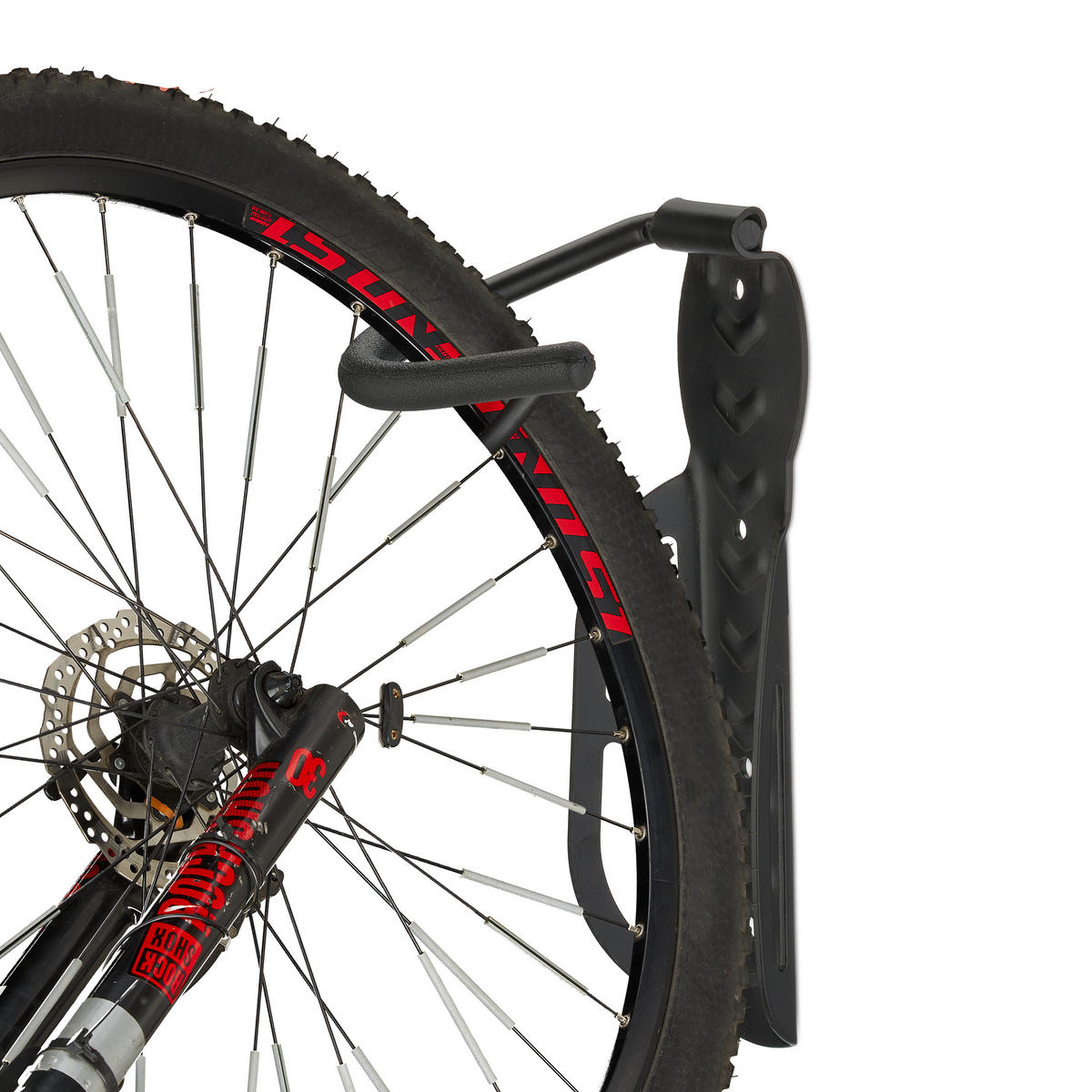 FAHRRADWANDHALTERUNG Schwarz 2er-Set Stahl 25 kg - Schwarz, Kunststoff/Metall (11/25.5/14cm) - Relaxdays