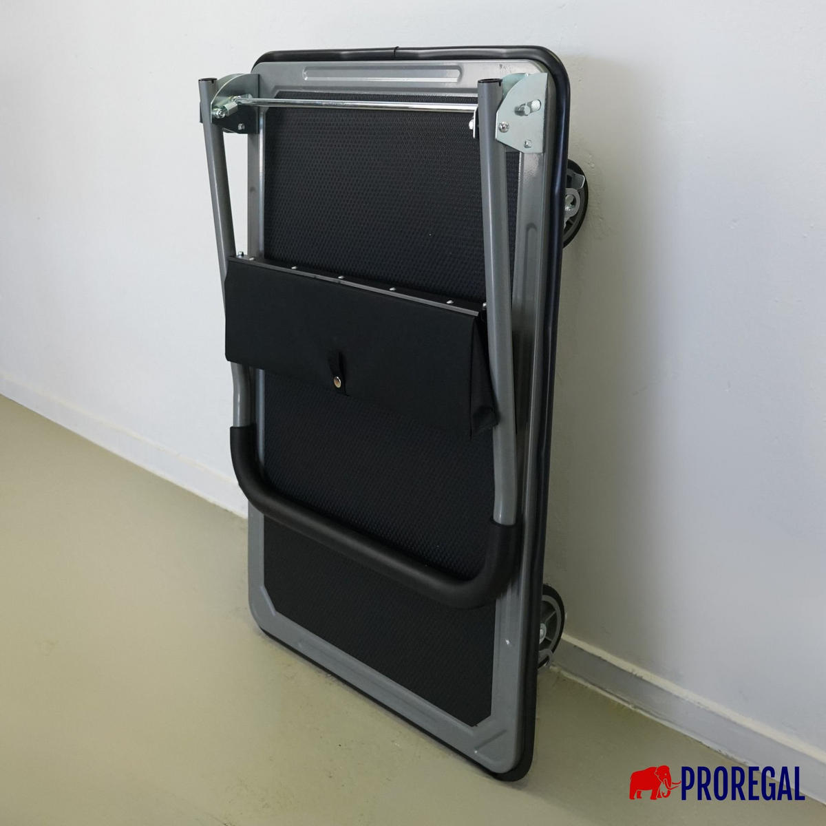 PLATTFORMWAGEN Transportwagen Rhino 300kg klappbar mit Gummiräder & Werkzeugtasche - Schwarz, Metall (90/60/85cm) - PROREGAL