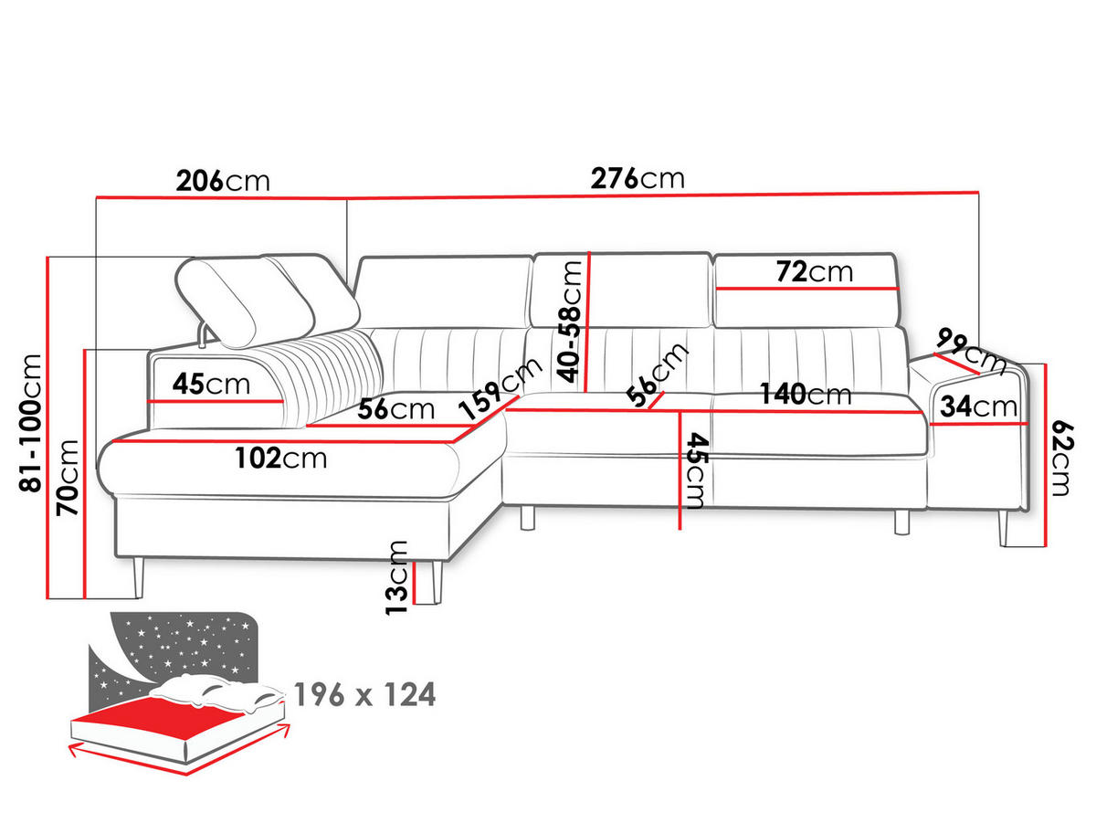 ECKSOFA Kadurin, Seite: Rechts - Dunkelbraun/Schwarz, Holz/Kunststoff (276/206cm) - MIRJAN24