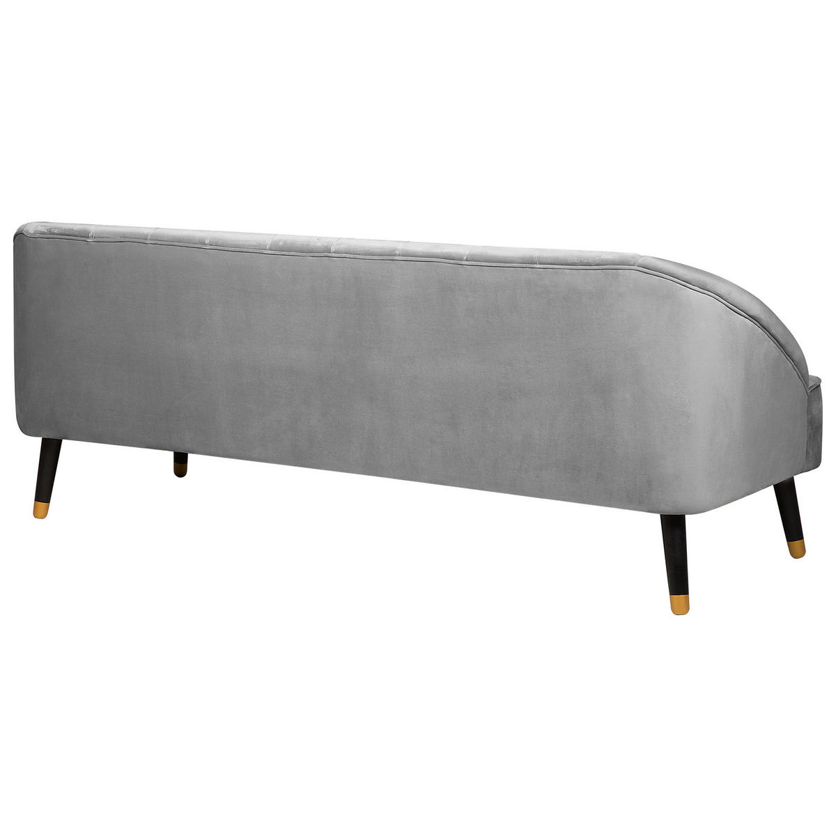 3-SITZER-SOFA Samtstoff Hellgrau Alsvag - Hellgrau, Textil (191/73/73cm) - Beliani