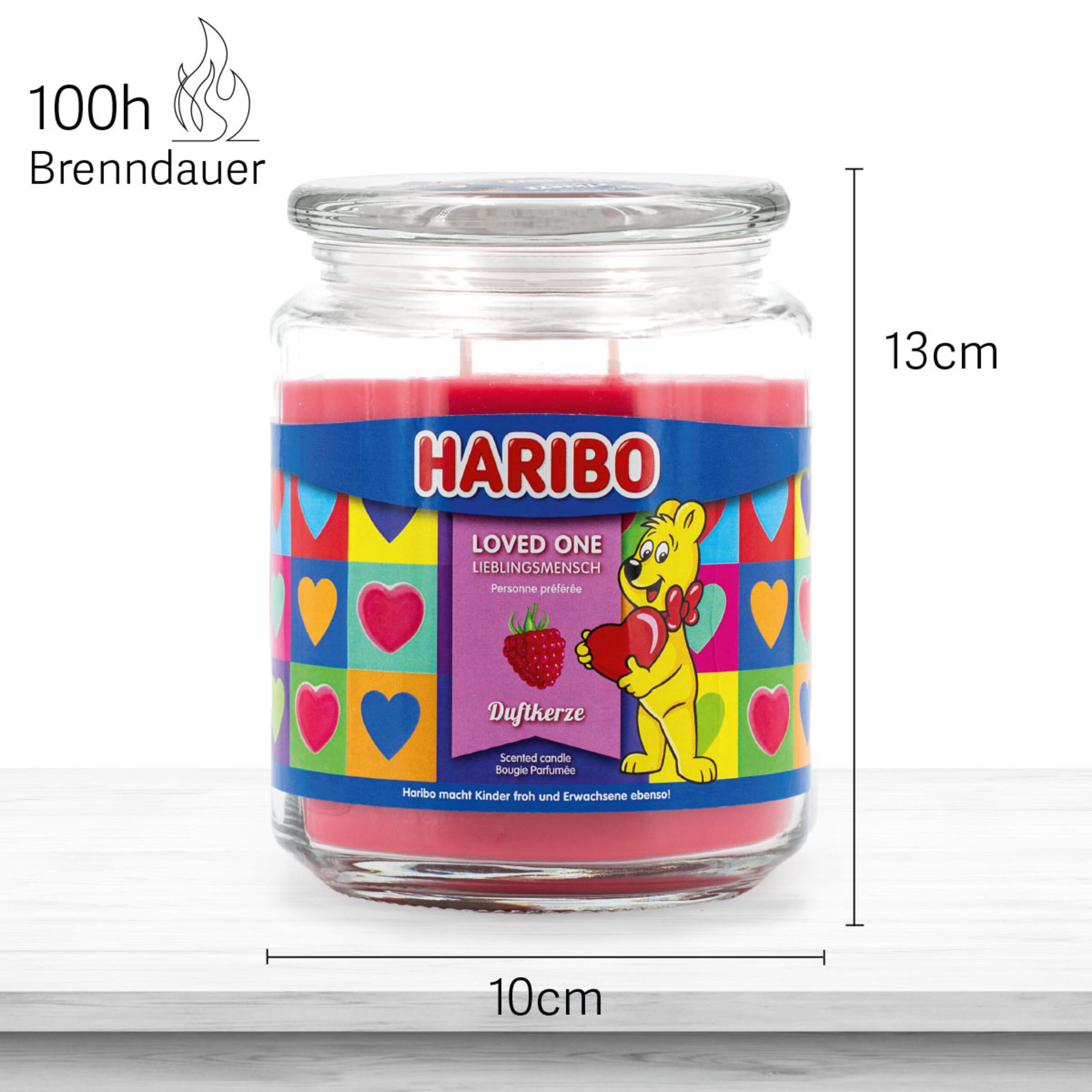 DUFTKERZE Haribo - Rot, Glas/Naturmaterialen (13cm)