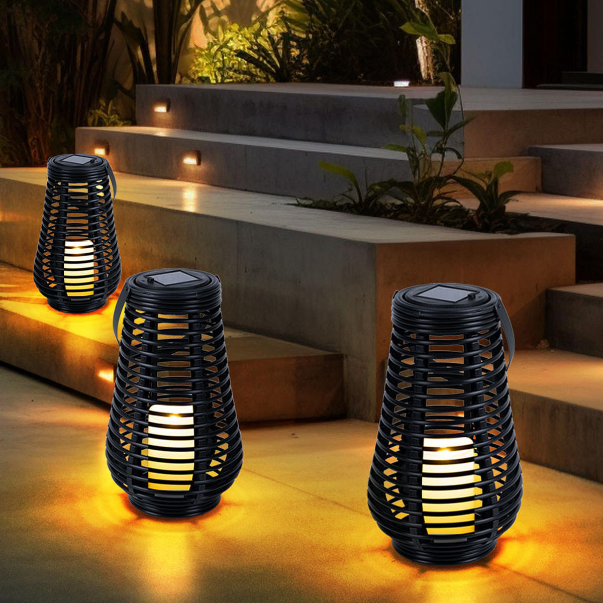 LED AUSSENLEUCHTE Solarlampe Schwarz - Schwarz, Kunststoff (18/26/18cm)