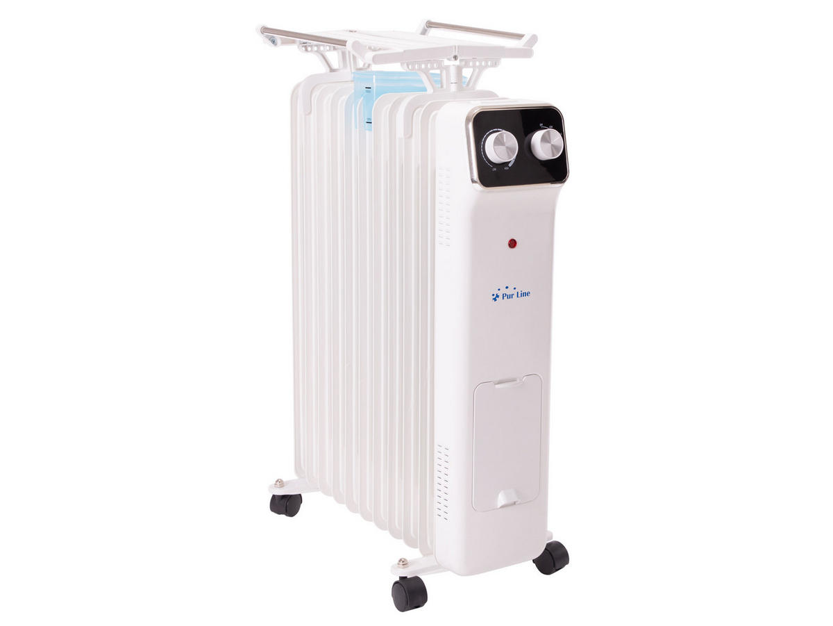 ÖLRADIATOR Weiß mit Rollen und 3 Leistungsstufen 2500 W - Weiß, Metall (46/62/15cm) - Purline