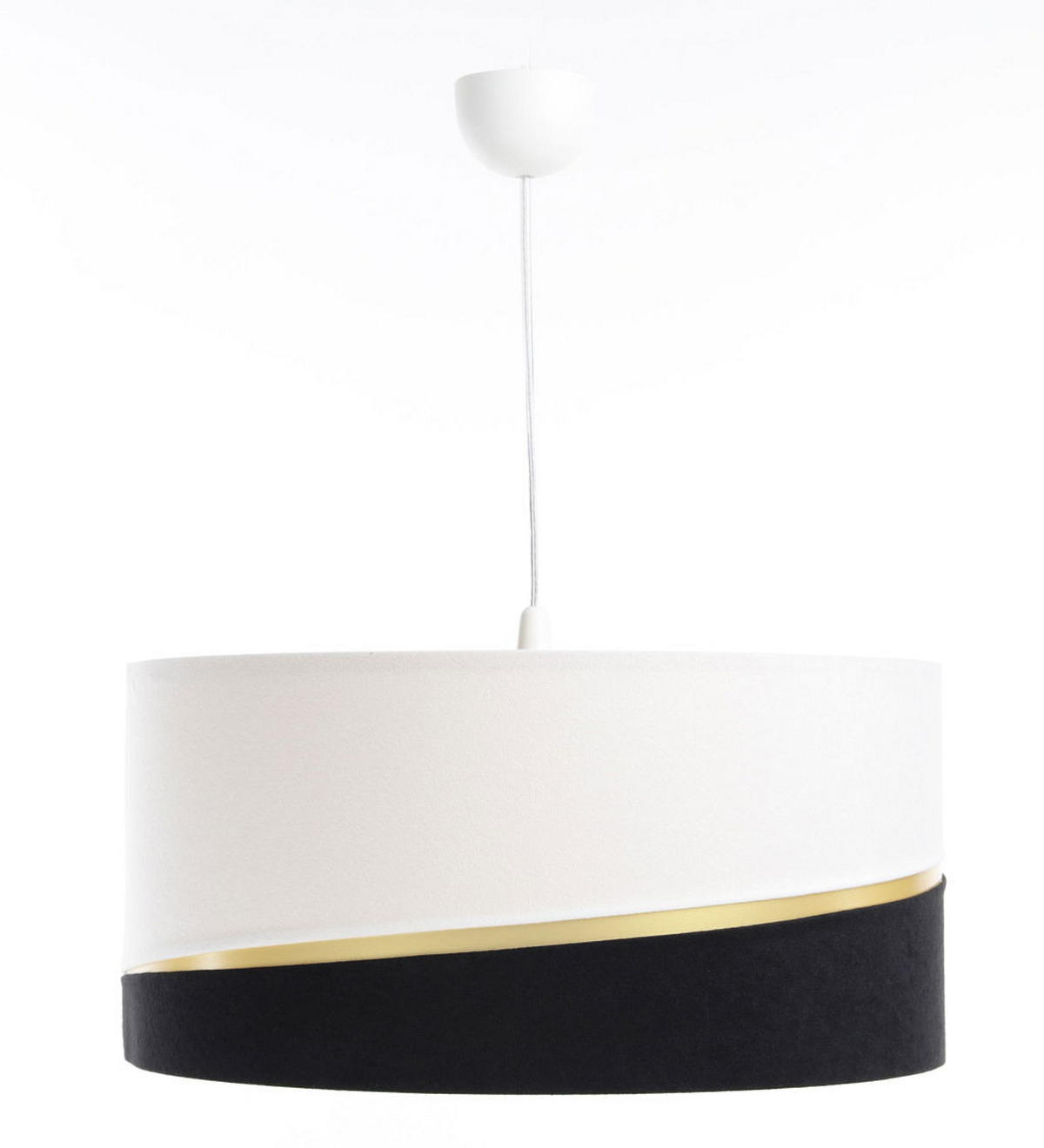 HÄNGELEUCHTE Schwarz 50/25 cm - Schwarz/Weiß, Kunststoff (50/0.4/25cm) - ONZENO