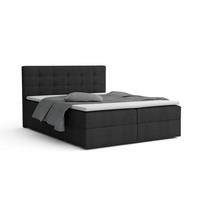 BOXBETT FLORIDA 160/200 in Velour Schwarz - Schwarz, Holz/Holzwerkstoff (160/200cm) - Deine Möbel 24