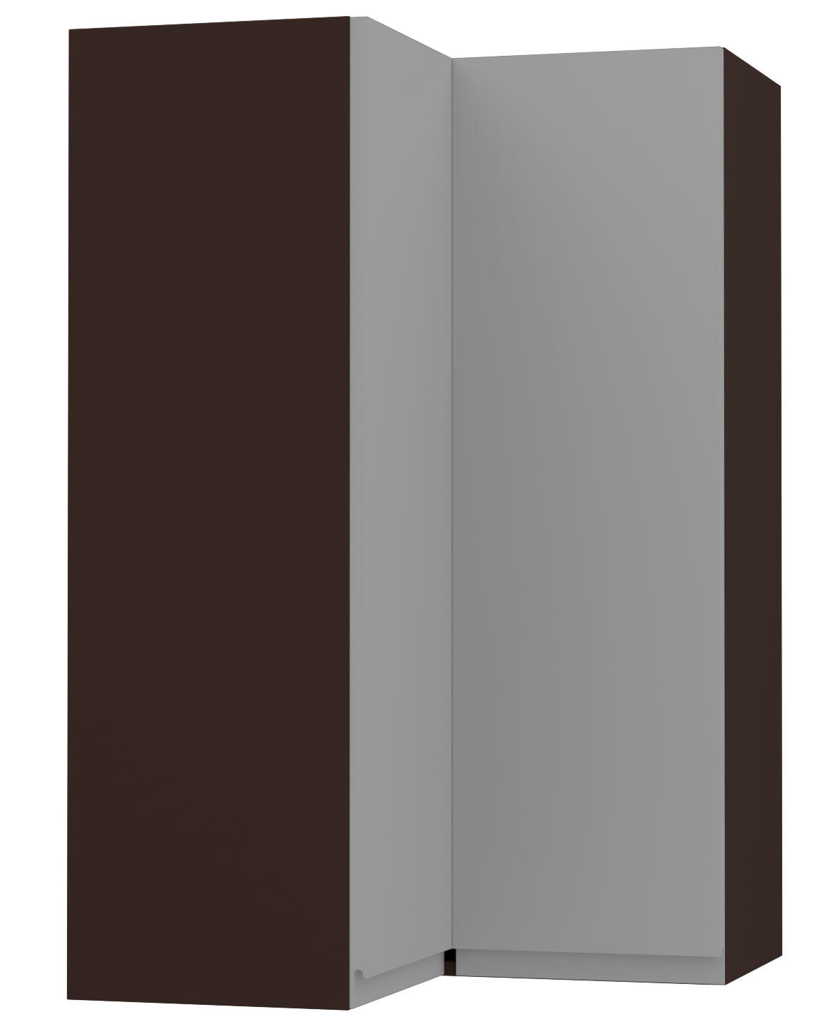 ECKHÄNGESCHRANK Avellino W14/60 Lava / Dust Grey Acryl Matt 60 / 60 / 96cm - Dunkelgrau/Grau, Holz/Holzwerkstoff (60/96/60cm) - Feldmann-Wohnen