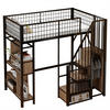 HOCHBETT 90/200 cm schwarz mit Stauraumtreppe und Ablageflächen - Schwarz, Metall (90/200cm) - OKWISH