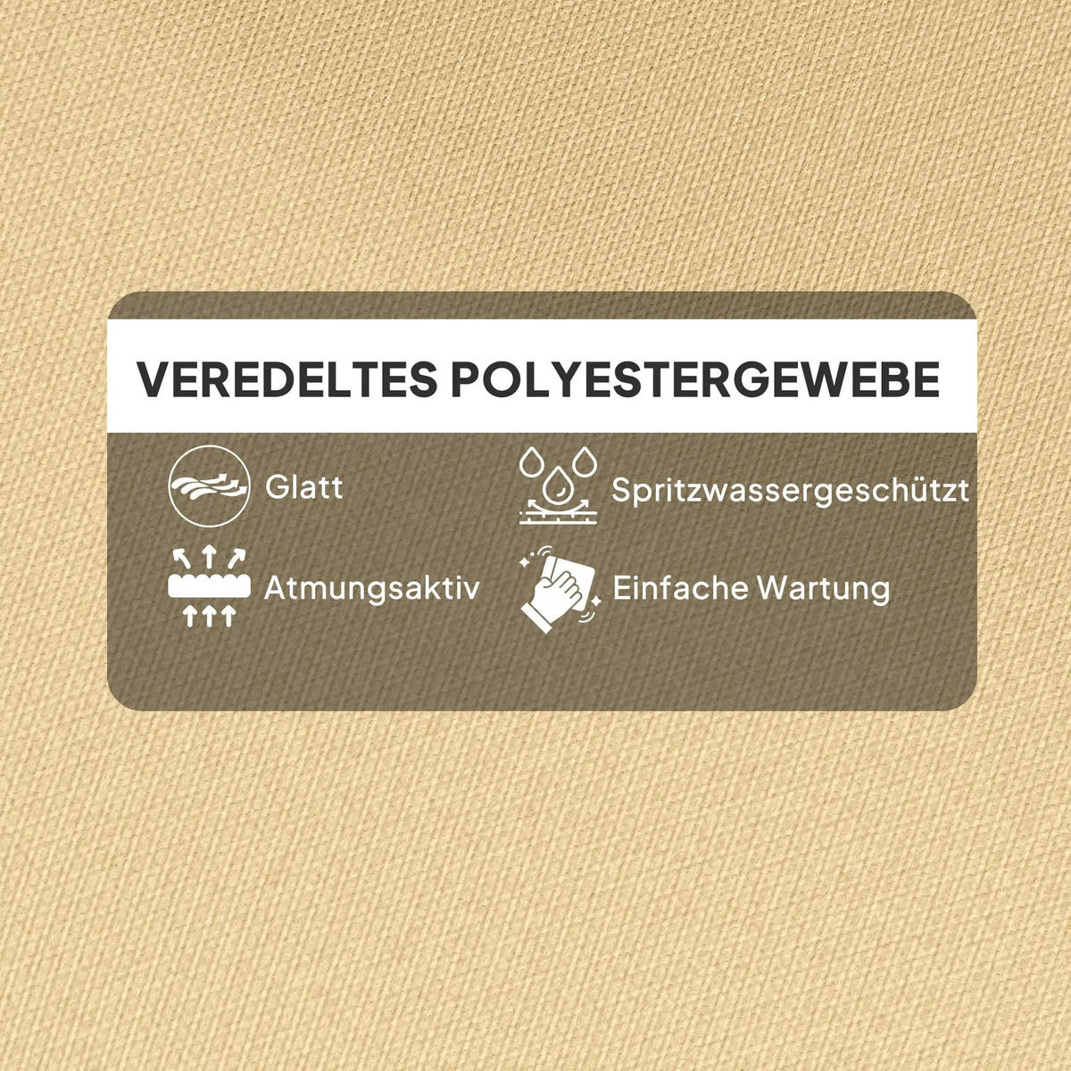 SESSELAUFLAGEN aus Polyester 115x56x10 cm in Beige mit Befestigungsbändern - Beige, Textil (56/10/115cm) - Modfu