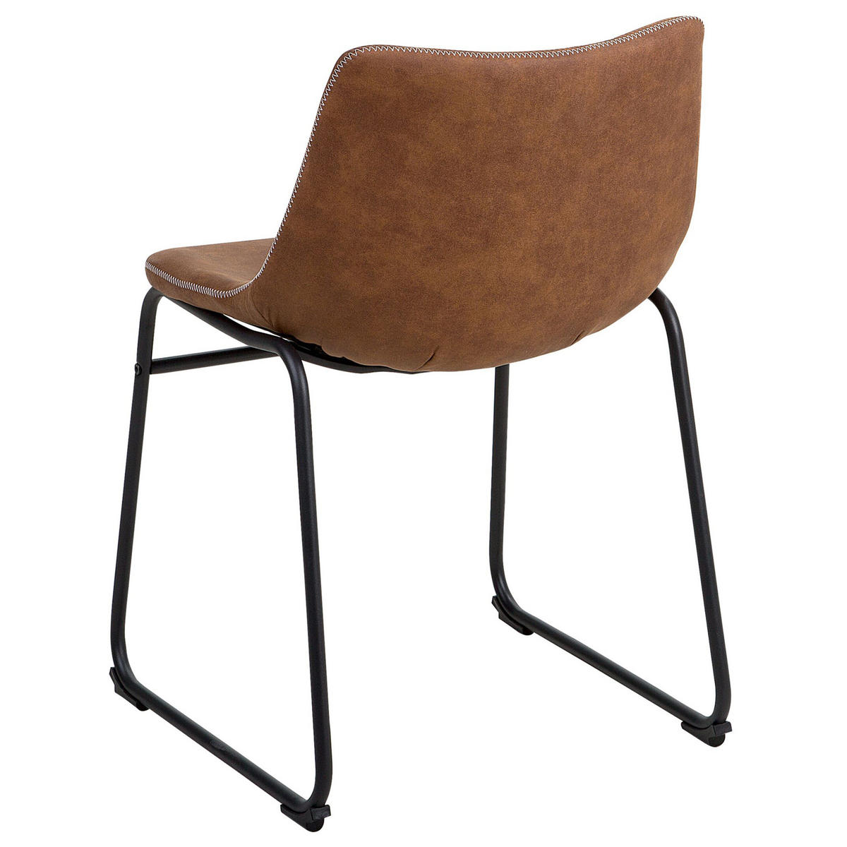 STUHL 2er-Set Polsterbezug Braun Batavia - Braun, Textil/Metall (45/74/44cm) - Beliani