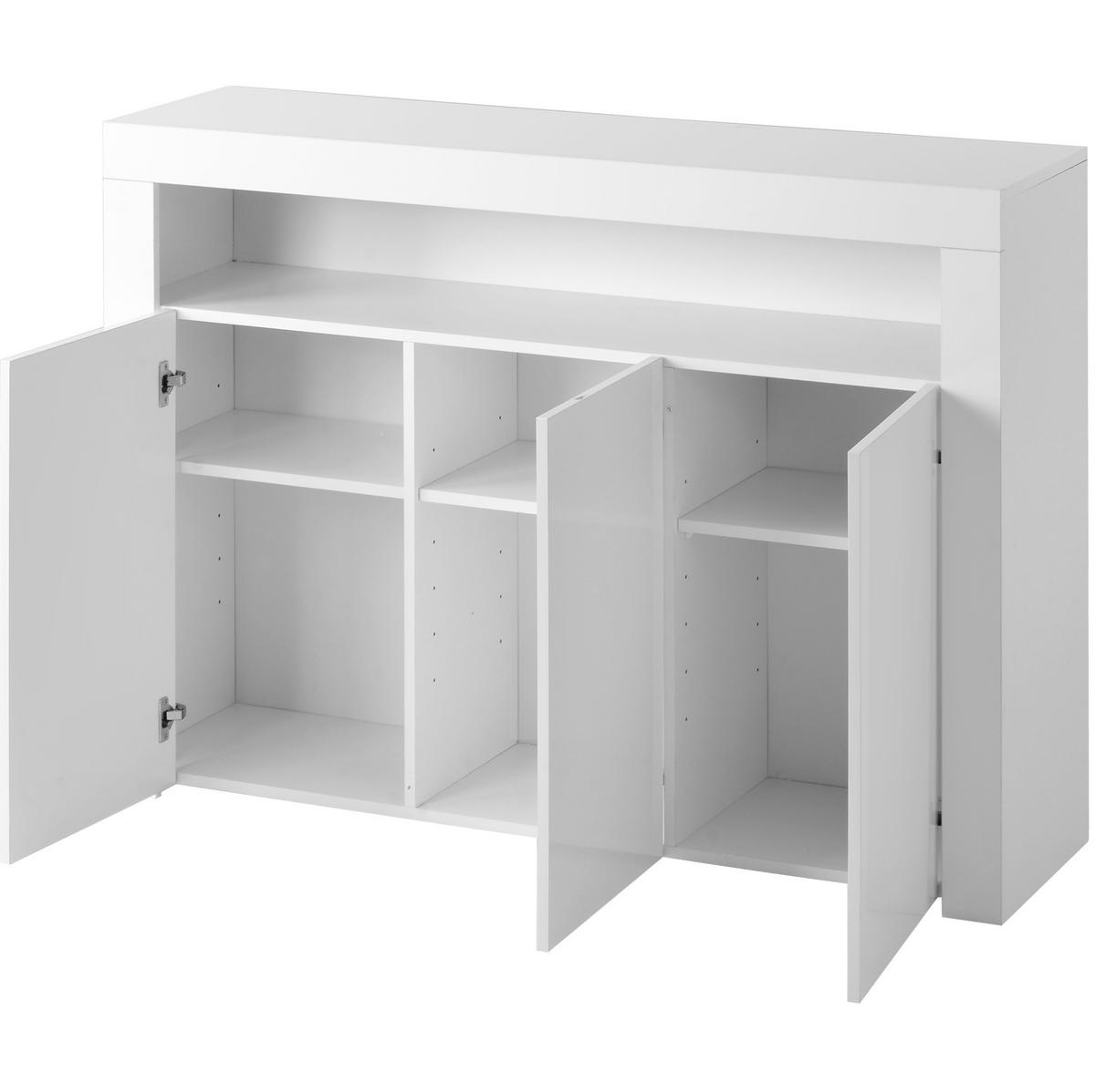 SIDEBOARD 170/40/70,5 cm aus MDF mit 6 Türen, wellenförmiger Front und viel Stauraum, Schwarz - Schwarz, Holzwerkstoff (170/70.5/40cm) - Redom