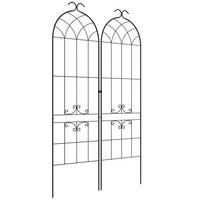 RANKGITTER DE-18321 2er-Set für Kletterpflanzen, 181 cm hoch Schwarz - Schwarz, Metall (1.3/181/50cm) - ComfortXL