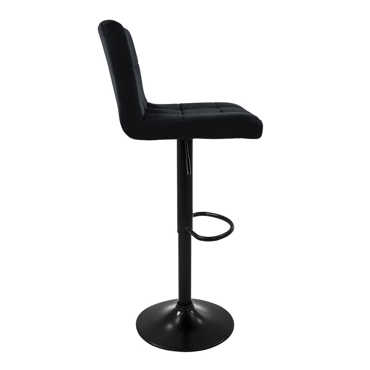 BARHOCKER Samt schwarz 2er Set - Schwarz, Metall (50/112/45cm) - ML-DESIGN