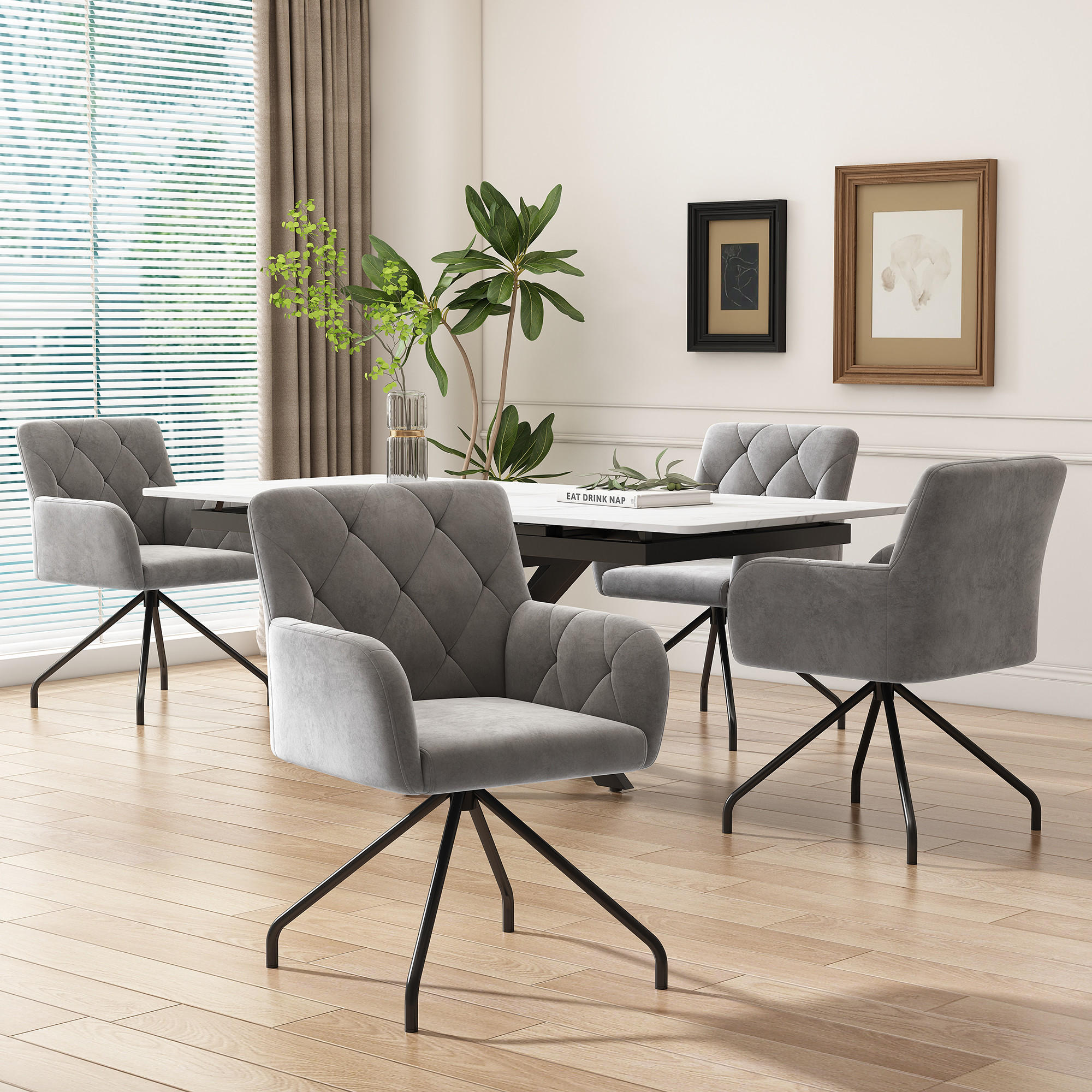 ESSZIMMERSTÜHLE Grey 2er-Set - Grau, Textil (59.69/58.42/59.69cm) - Urban Meuble