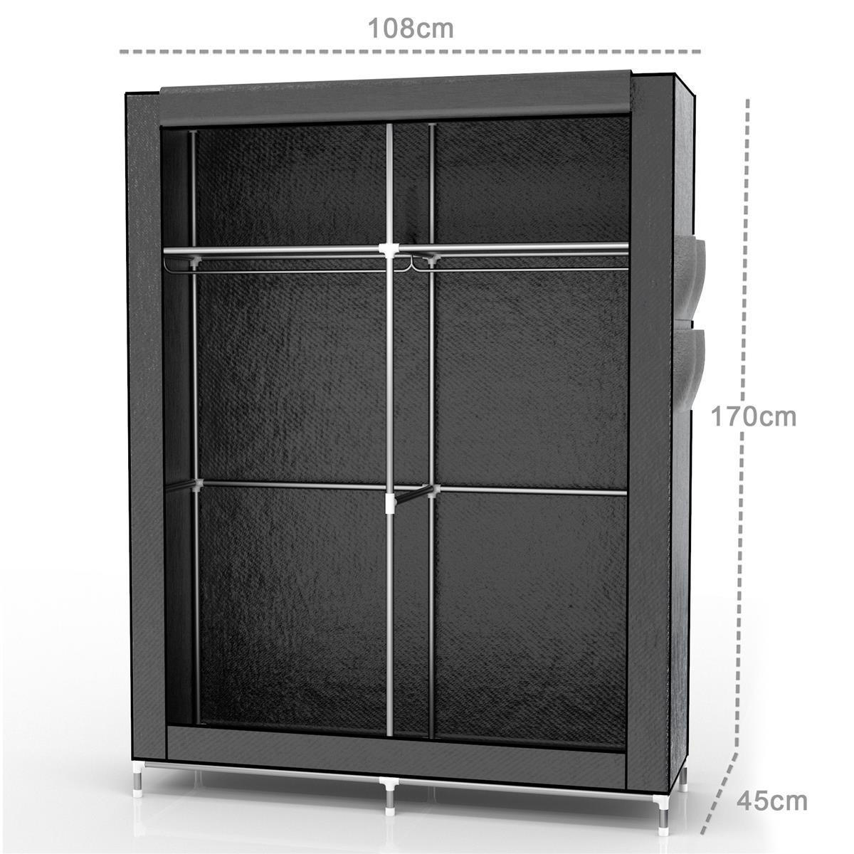 FALTSCHRANK - Grau, Textil (45/170/108cm) - Intirilife