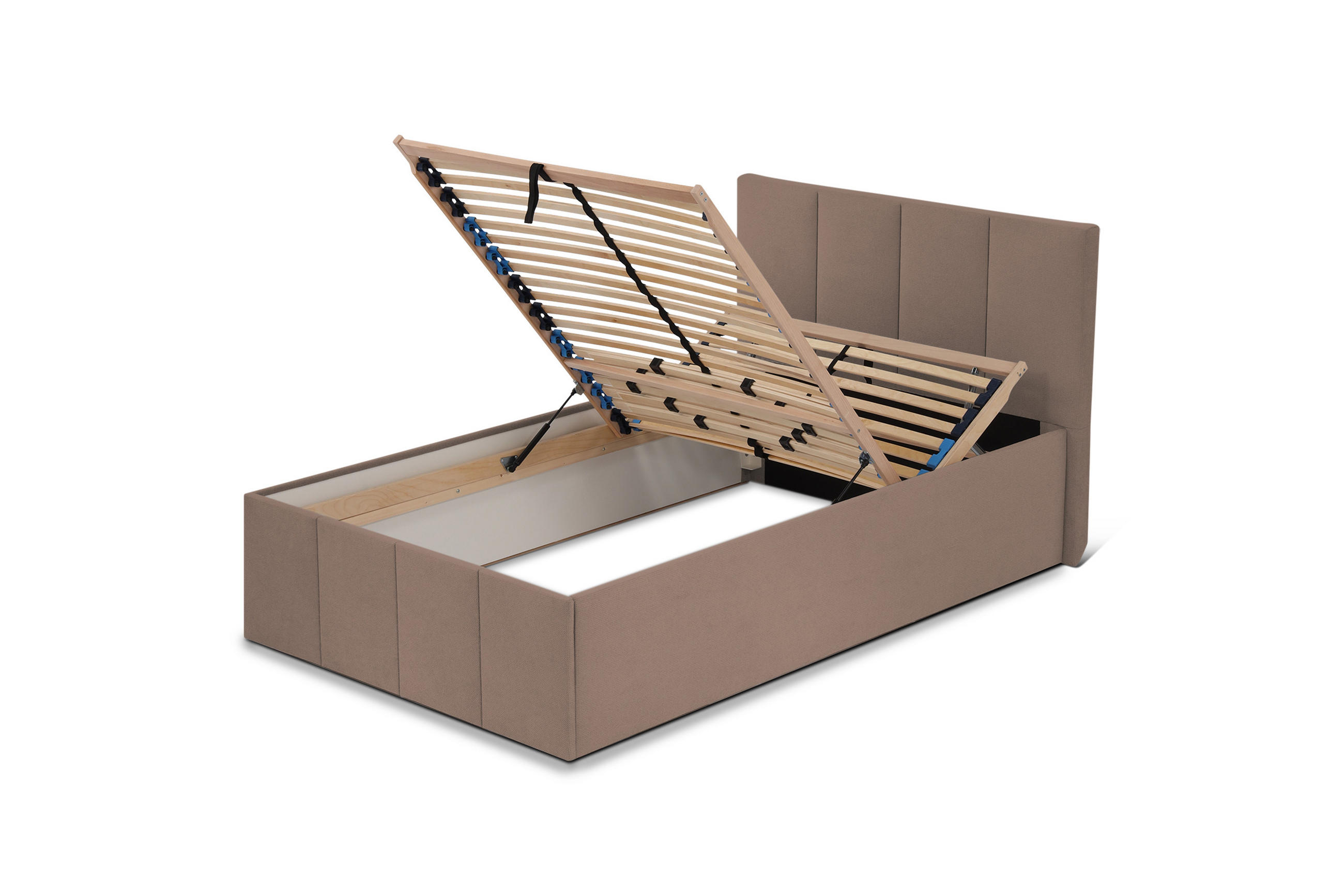 POLSTERBETT Dalas Sahara 100 x 200 x 40 cm Bettkasten Mit hochwertiger Matratze H3 (bis 120 kg) und Lattenrost - Sahara, Holz (100/200cm) - Halmon Schlafkomfort Betten 
