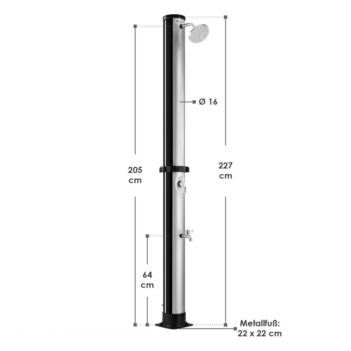 SOLARDUSCHE Victoria 40 Liter - Schwarz, Kunststoff (16/227/227cm) - Juskys