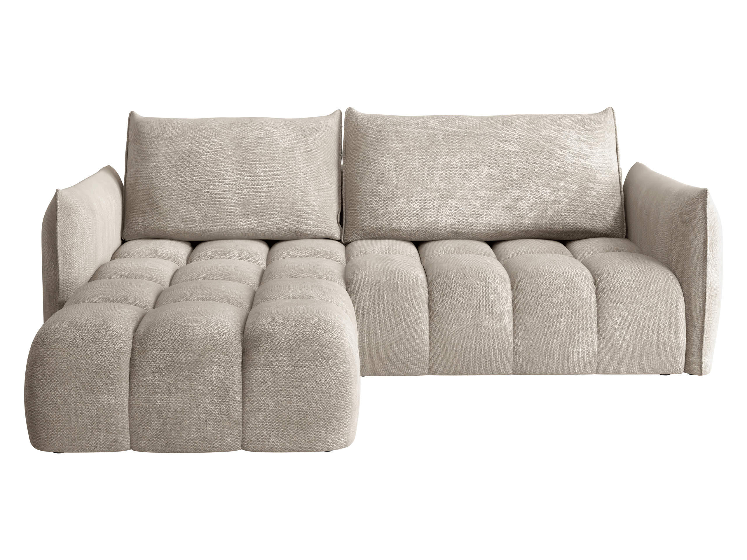 ECKSOFA Marsala, Seite: Links - Beige/Schwarz, Holz/Kunststoff (245/167cm) - MIRJAN24