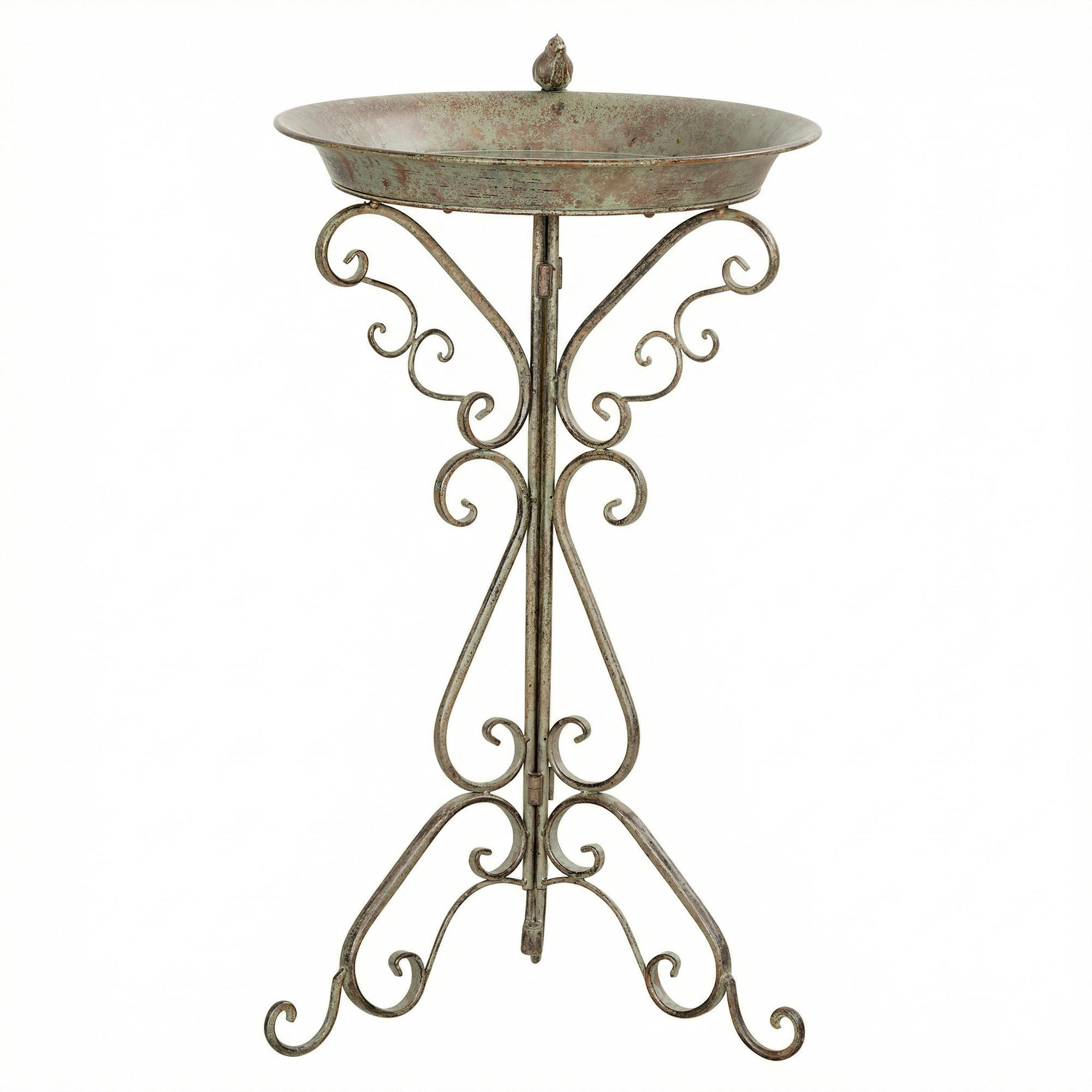 VOGELBAD Metall Grün - Grün, Metall (42/75/48cm) - Outsunny